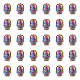 Nbeads 30 個ラックメッキ虹色の合金ビーズ  カドミウムフリー＆ニッケルフリー＆鉛フリー  スカル  虹色  10.5x8x6.5mm  穴：1.8mm PALLOY-NB0003-88-1
