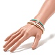 4pcs 4 bracelets extensibles en perles de verre et en laiton de style sertis de coeur BJEW-JB07917-3
