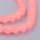 Light Salmon Frosted Round Transparent Glass Bead Strands X-GLAA-S031-6mm-28-1