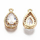 Brass Micro Pave Clear Cubic Zirconia Charms X-KK-S360-048-NF-3