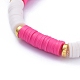 Bracelets élastiques faits à la main de perles heishi en pâte polymère BJEW-JB05091-02-2
