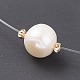 Collier pendentif perle naturelle avec fil nylon pour femme NJEW-JN03830-1