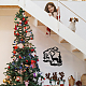 鉄の壁の芸術の装飾  フロントポーチ用  リビングルーム  キッチン  クリスマスのトナカイ  山と森  300x295x1mm HJEW-WH0067-008-6