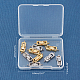 Superfindings 12 set argento dorato ottone piegato su estremità del cavo terminatori punte a crimpare con fermagli per artigli di aragosta per creazione di gioielli 24x7x4mm KK-FH0001-11-RS-6