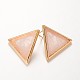 Triangolo in ottone rosa Orecchini di quarzo EJEW-O072-01B-1