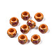 Undurchsichtige Unterlegscheibe-Perlen aus Acryl mit Blumendruck SACR-S305-27-I03-1