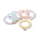 Perle en perle acrylique transparente perles de citrouille bracelet extensible pour enfant BJEW-JB06593-1