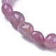 Bracelets élastiques en perles de quartz rose naturelle BJEW-K213-30-3