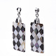 Single-Sided Natural Black Lip Shell and White Shell Pendants X-SSHEL-N034-31A-3