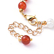 Perle naturelle et cornaline naturelle (teinte et chauffée)/bracelets de perles d'agate rouge BJEW-JB05153-01-3