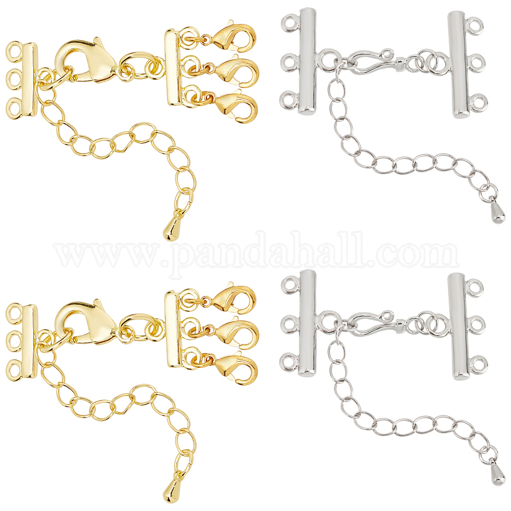 Shop SUNNYCLUE 1 Box 4 SETS 2 Colors Brass Chain Extender with Lobster