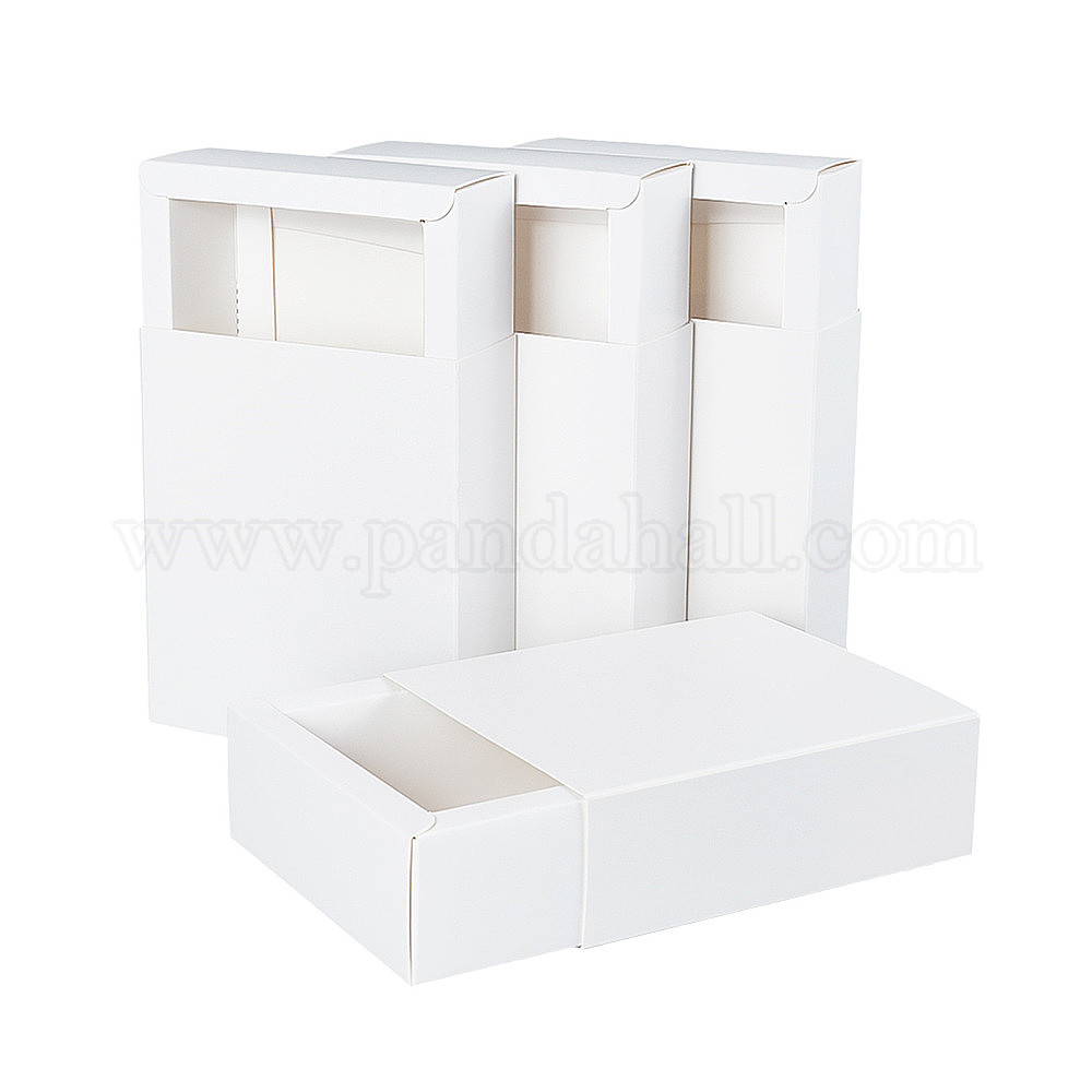 Shop BENECREAT 20 Pack Kraft Paper Drawer Box 12.8x11x4.3cm White Soap Jewelry Candy Boxes Small