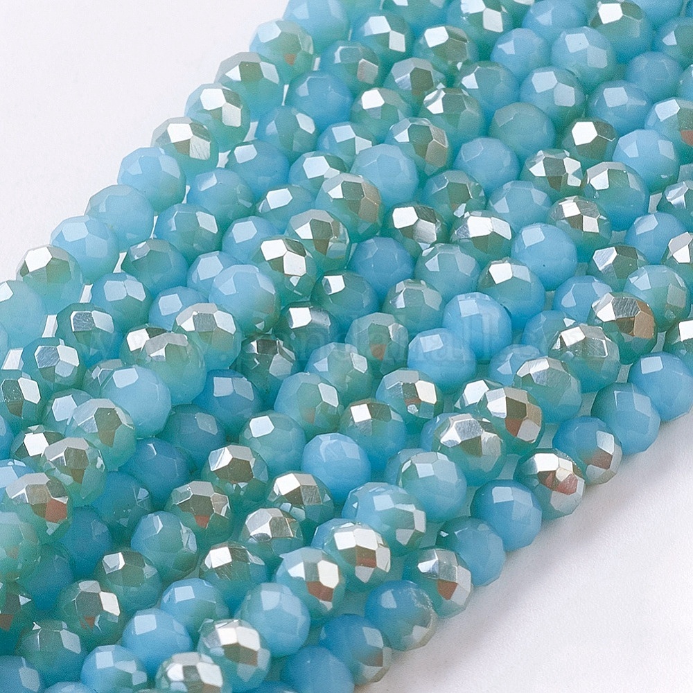 5 Filo Naturale Neon Apatite Rondella Sfaccettato 3-4mm Sfuso