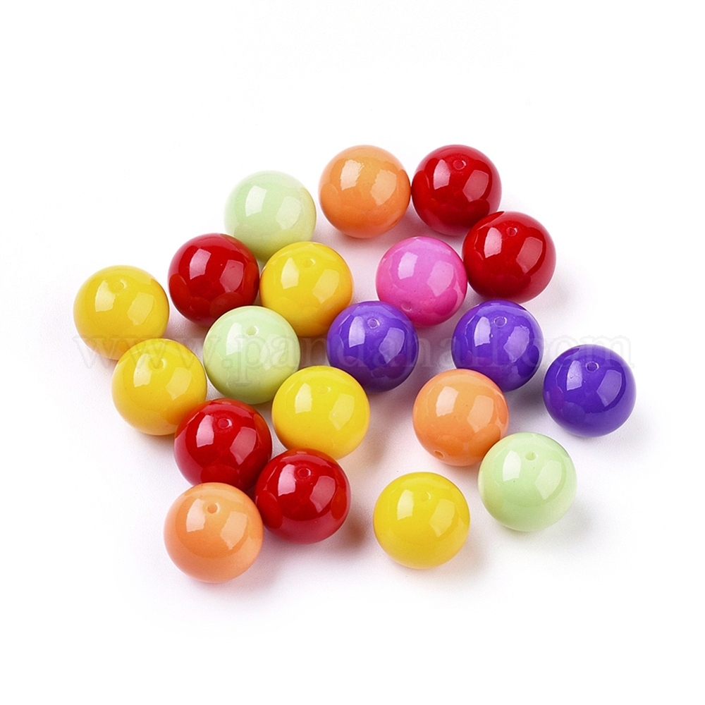 Wholesale Round Baking Paint Glass Beads