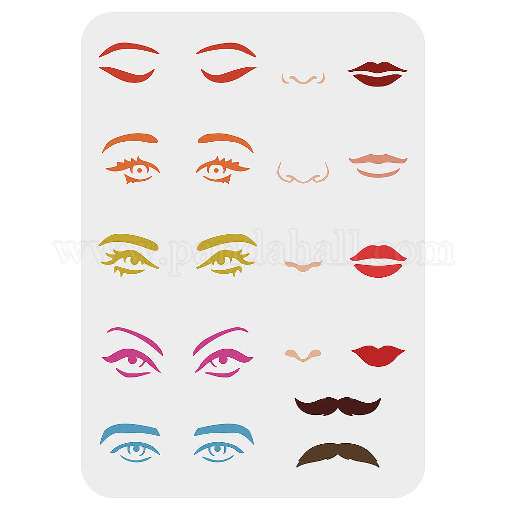 Shop FINGERINSPIRE Facial Features Stencils 29.7x21cm Plastic Eyes
