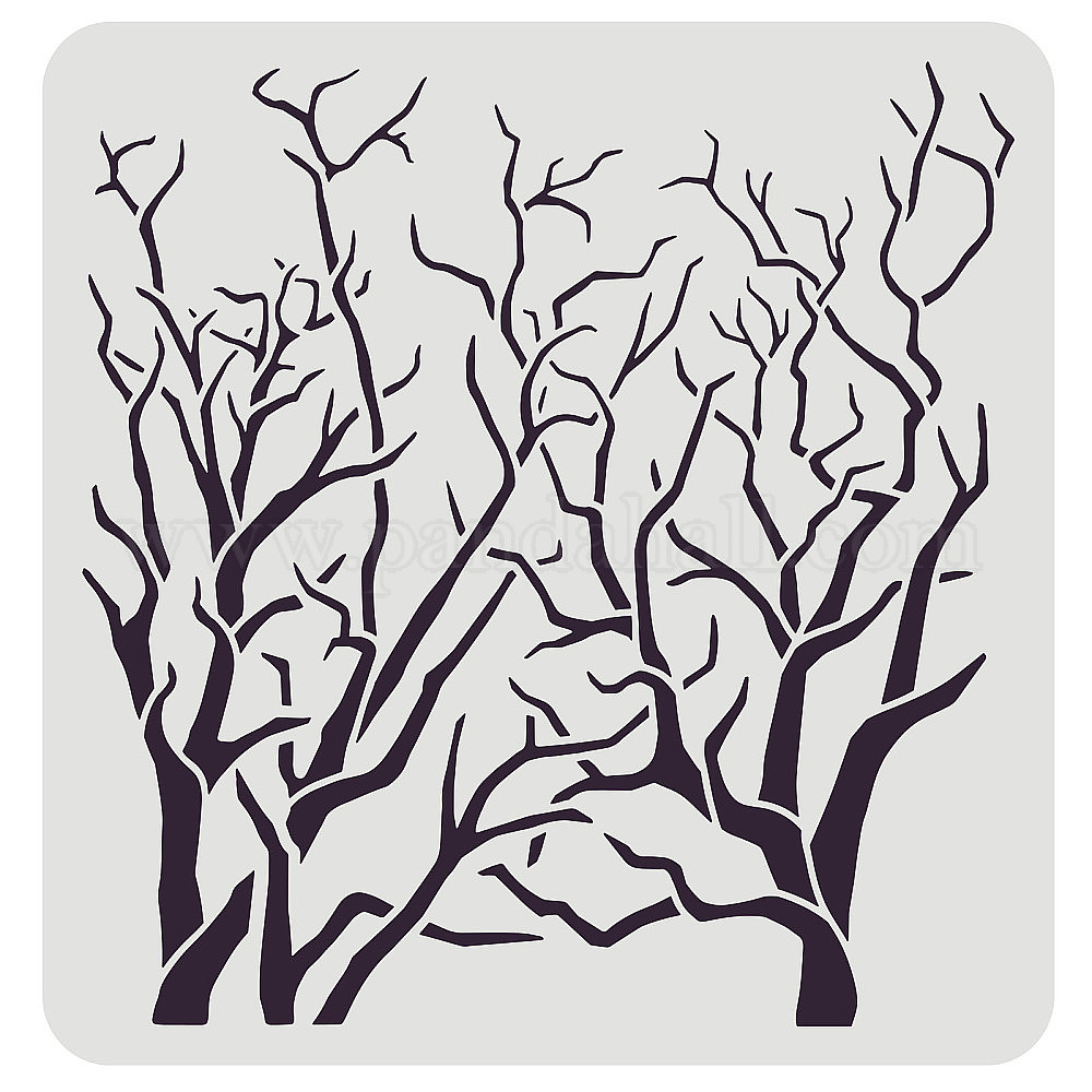 Wholesale FINGERINSPIRE Tree Stencil with Branches 30x30cm Reusable