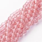 Cherry Quartz Glass Beads Strands, Round, about 8mm in diameter, hole: about 1mm, 15~16 inch