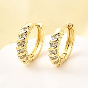 Латунные серьги-кольца из прозрачного кубического циркония EJEW-Z121-13G