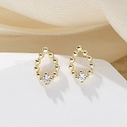Серьги-гвоздики из латуни и стекла EJEW-Q014-22G