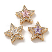 Латунные микро проложить кубического циркония бусы KK-U037-08G-01