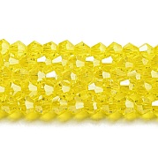 Прозрачные стеклянные бусины гальваническим пряди GLAA-F029-3mm-C21