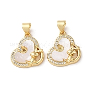 Латунные микропаве прозрачные подвески с фианитом KK-B083-27B-G
