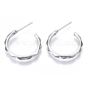 Brass Half Hoop Earrings KK-N232-109P-NF