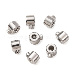 Perline di crimpatura in acciaio inossidabile 304, colonna, colore acciaio inossidabile, 4x2.5x3mm, Foro: 1.5 mm