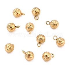 Ionenplattierung (IP) 304 Edelstahl-Anhänger, Runde, holperig, echtes 18k vergoldet, 9x6 mm, Bohrung: 1.8 mm