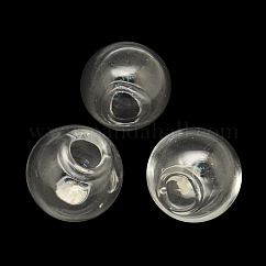 Bouteilles rondes de boule de globe en verre soufflé à la main, un trou, pour la fabrication de pendentifs en verre, clair, 20mm, Trou: 4mm