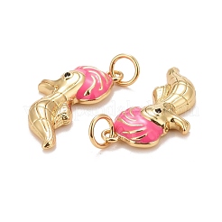 Pendentifs en laiton émaillé de placage de crémaillère&nbsp;KK-I689-18G
