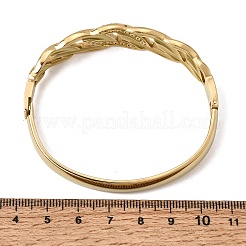 Bracciali rigidi da donna in acciaio inossidabile 304 con catena intrecciata e strass di cristallo.&nbsp;SA-CBA61B8-09G