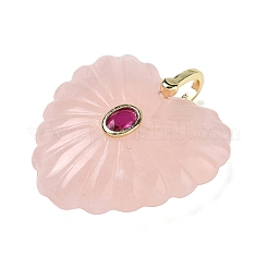Pendenti intagliati in quarzo rosa naturale&nbsp;G-C276-01G-17