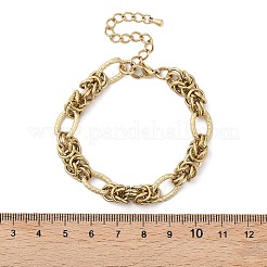 Stili punk hiphop anelli in acciaio inossidabile 304 bracciali a catena con maglie a nodo per le donne&nbsp;BJEW-Z084-03G