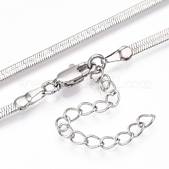 Flache Schlangenkettenhalsketten aus Messing für Frauen und Männer&nbsp;NJEW-N054-03P