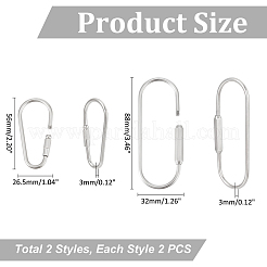 4 Stück 2 Stile 304 Edelstahl Schraube Karabiner Schloss Charms&nbsp;STAS-UN0059-93