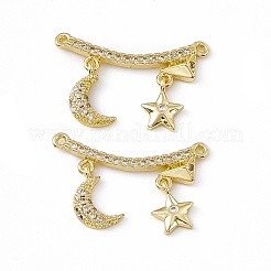 Pendentifs 2 tour en laiton micro pavé de zircons cubiques&nbsp;KK-E068-VC032