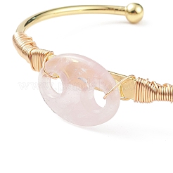 Bracelet de manchette ouvert en grain de café avec pierres précieuses&nbsp;BJEW-G660-01G