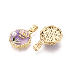 Pendentifs d'émail en laiton &nbsp;KK-SZC0009-07G-03