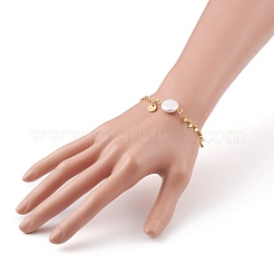 Natürliche Barockperle Keshi Perle Link Armbänder&nbsp;BJEW-JB05803-03