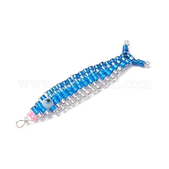 Pendenti con perline di semi di vetro con filo di rame raffiguranti saury del Pacifico&nbsp;PALLOY-MZ01105