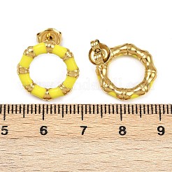 Orecchini a bottone in acciaio inossidabile smaltato 304&nbsp;EJEW-K268-16G