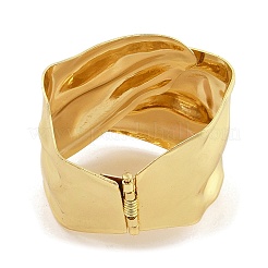 Brazaletes anchos con bisagras de hierro martillado vintage que no se deslustran para mujeres&nbsp;BJEW-L629-14G