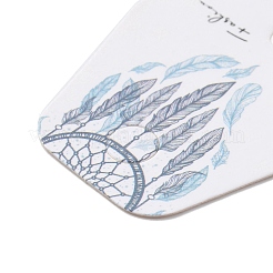 100 pezzo di rete/rete tessuta con carte da esposizione per gioielli in carta con stampa di piume&nbsp;AJEW-Z021-01A