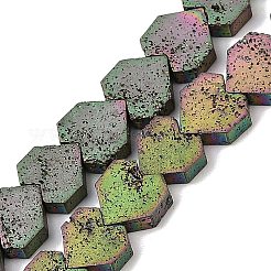 Brins de perles de pierre de lave naturelle galvanisées&nbsp;G-K388-04B-01