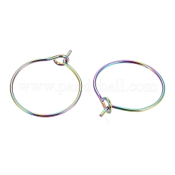 Boucles d'oreilles créoles en acier inoxydable chirurgical 316L avec placage ionique (IP)&nbsp;STAS-G130-03M-16MM