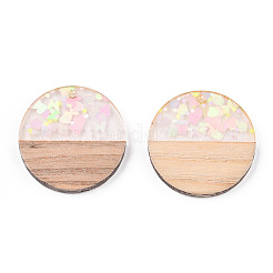 Colgantes de resina transparente y madera blanca&nbsp;RESI-N039-33