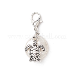 Decorazioni pendenti in lega di animali marini e plastica ABS con perle finte&nbsp;HJEW-JM03657