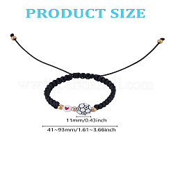 1 Stück geflochtene Perlenarmbänder aus Acryl und Legierung mit Sportmotiv&nbsp;BJEW-LP0003-23D