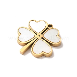 304 Edelstahl Pavé Muschel Herz Kleeblatt Charms&nbsp;STAS-L022-238G